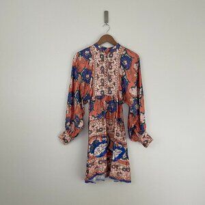 Antik Batik Abbye Floral Printed Multicolor Short Dress Size XS